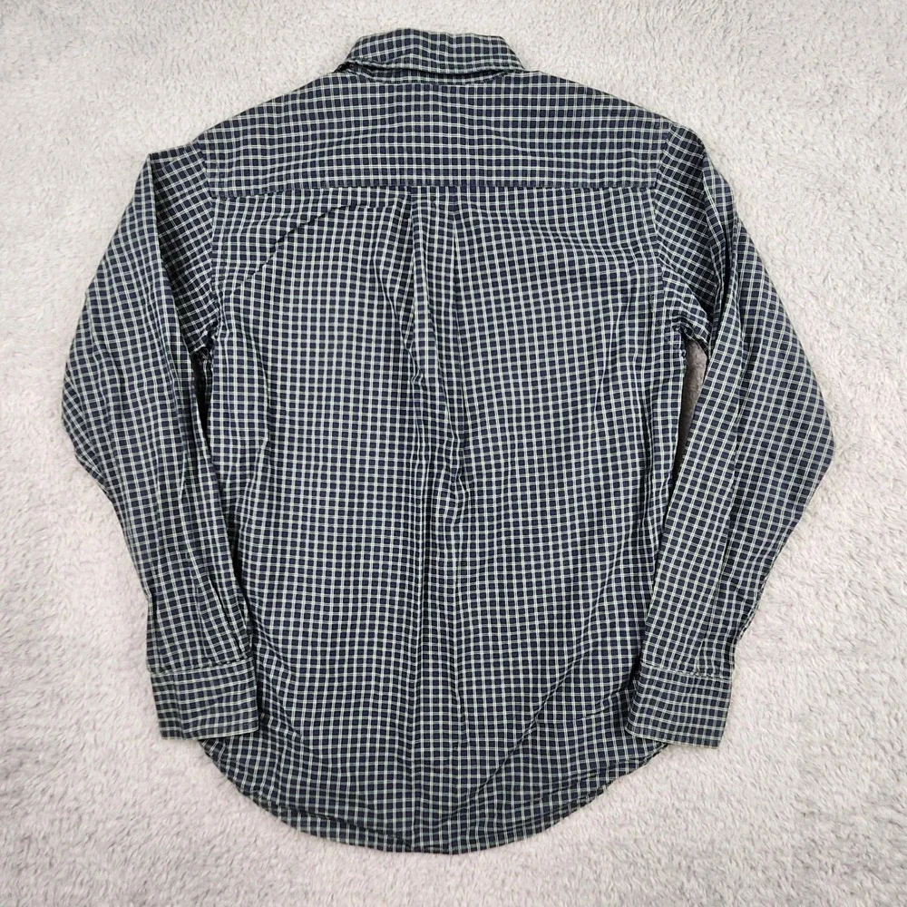 Ralph Lauren Button Down Shirt Boys M 12/14 Green Purple Plaid Pony Logo School